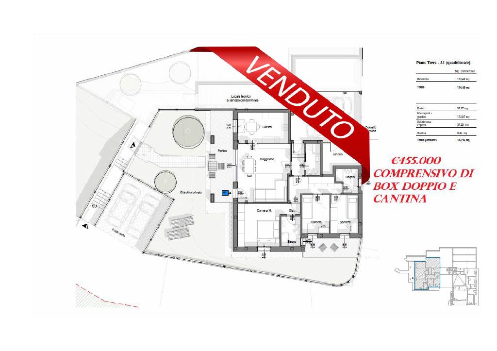 4 LOCALI CON GIARDINO, BOX DOPPIO E CANTINA
