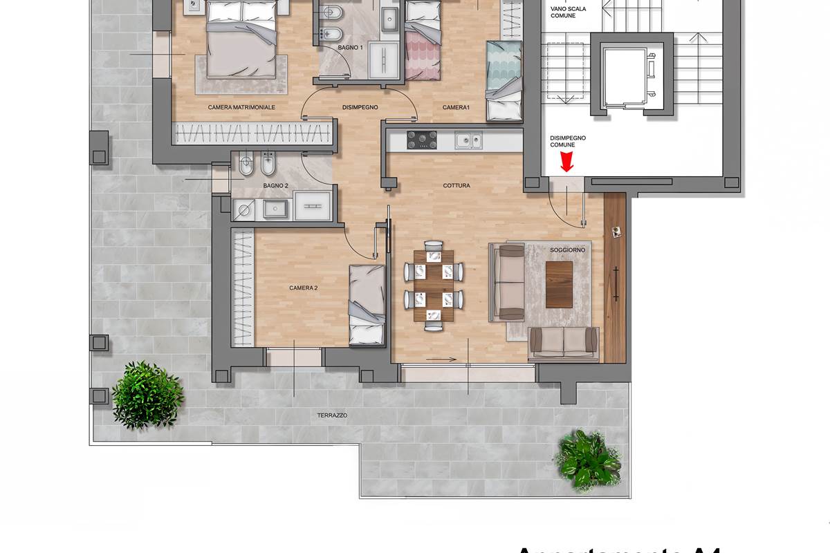 A/4 - 4 locali con Terrazzo - Residenza Mascagni