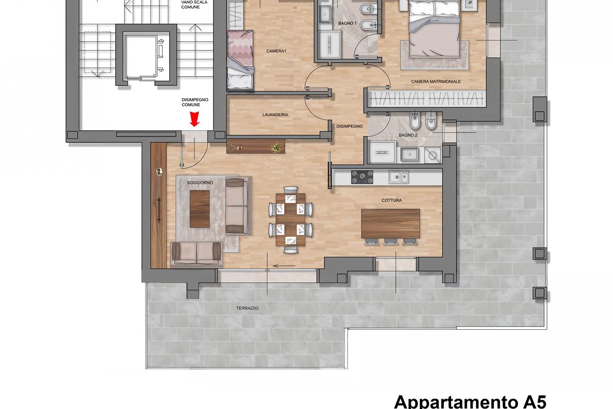 A/4 - 4 locali con Terrazzo - Residenza Mascagni