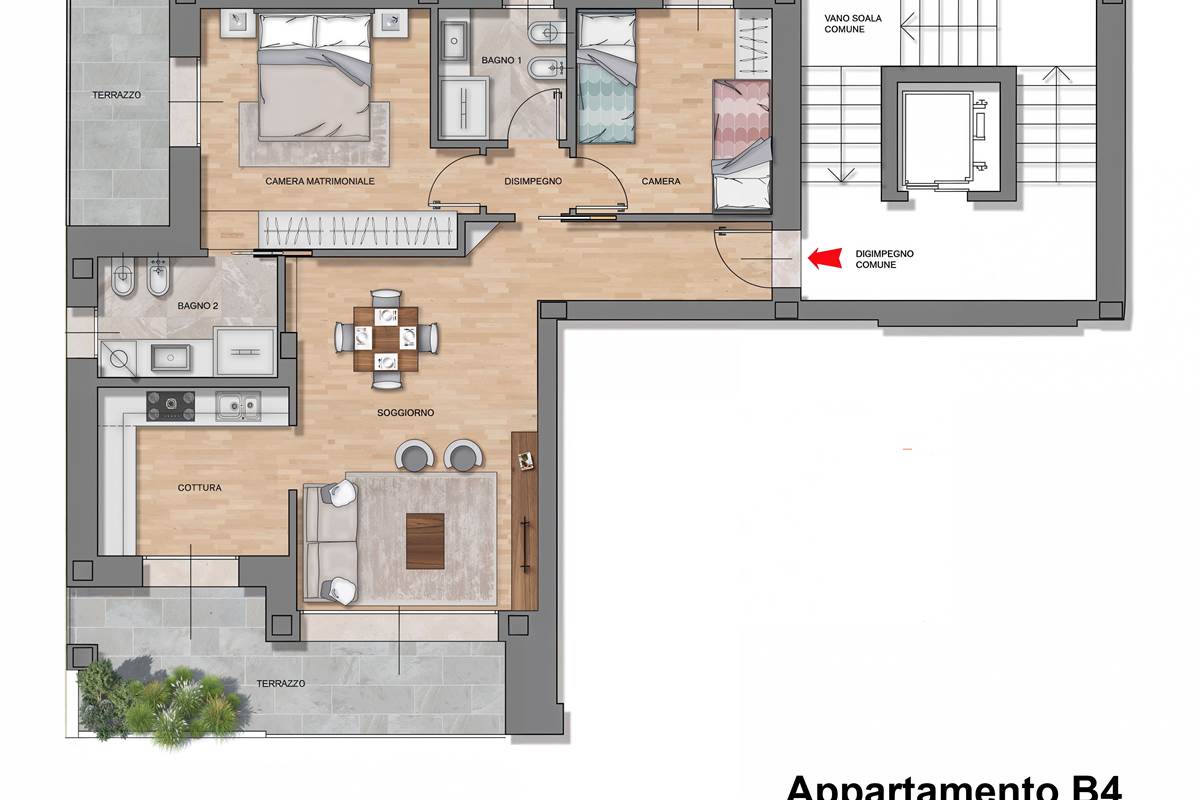 A/4 - 4 locali con Terrazzo - Residenza Mascagni