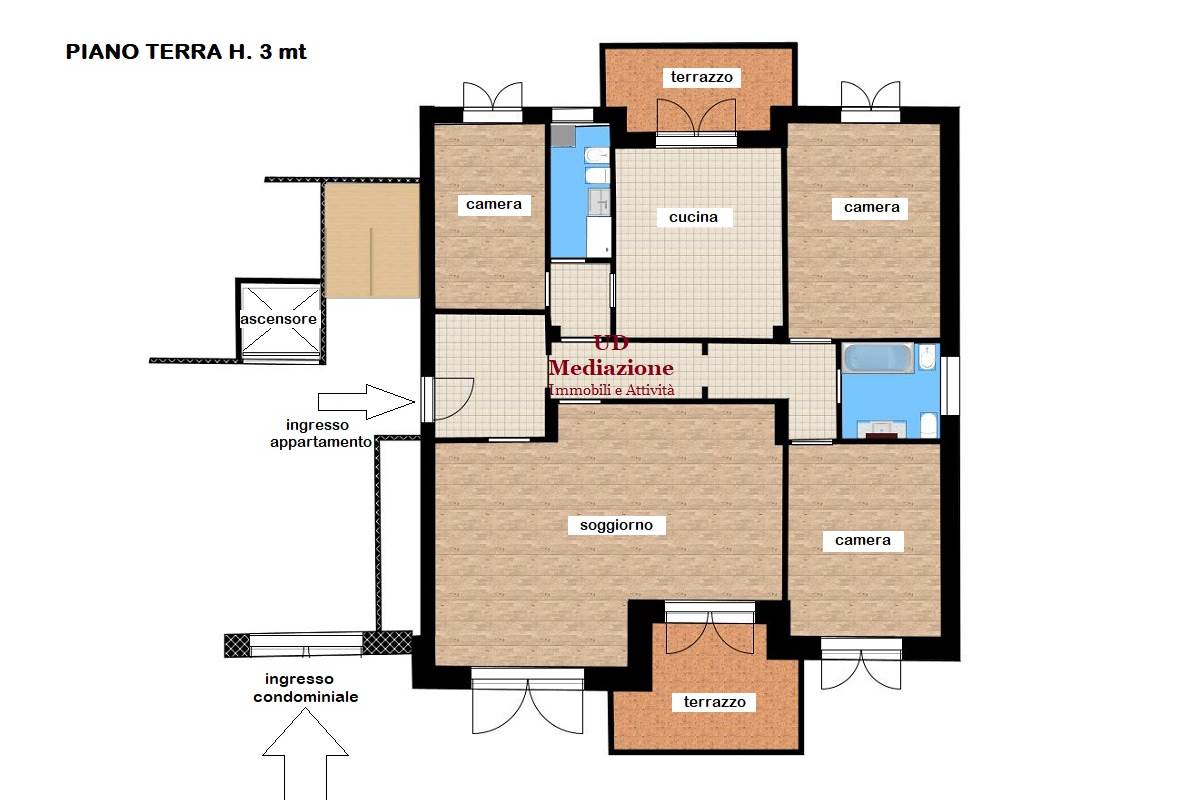 Appartamento con tre camere, box e cantina, Cantù 