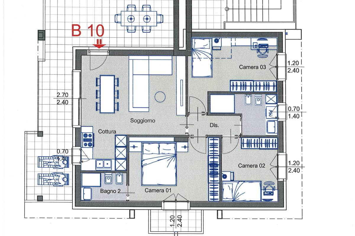 QUADRILOCALE CON TERRAZZO