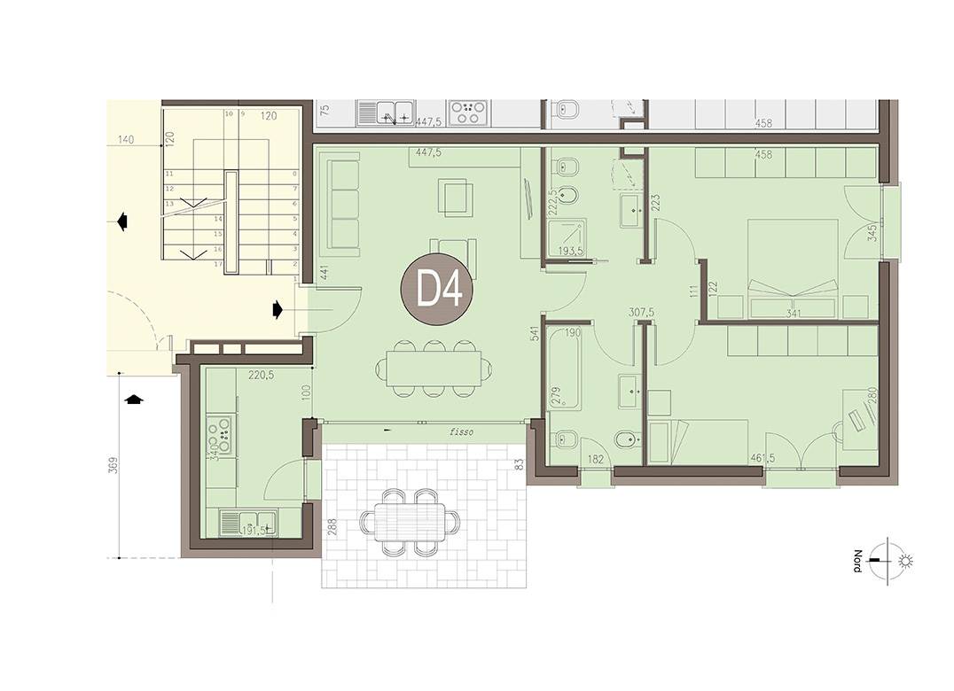 OLTRONA SAN MAMETE NUOVO TRILOCALE CO GIARDINO