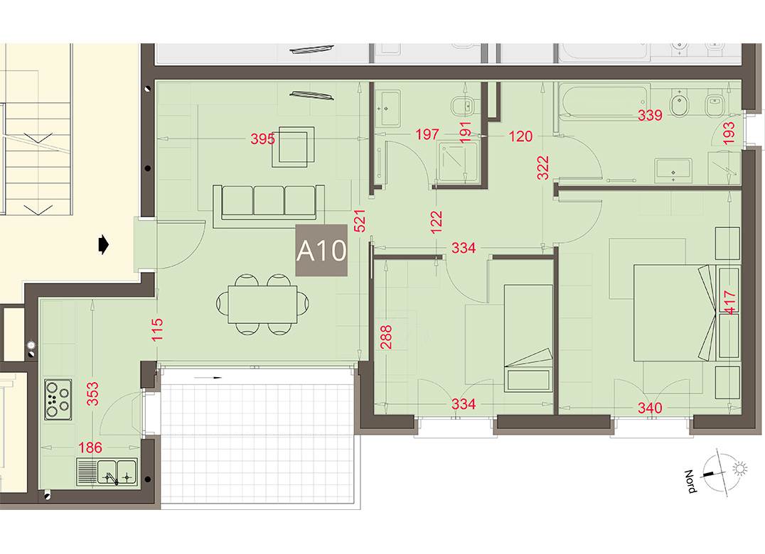 GUANZATE TRILOCALE CON TERRAZZO E BOX