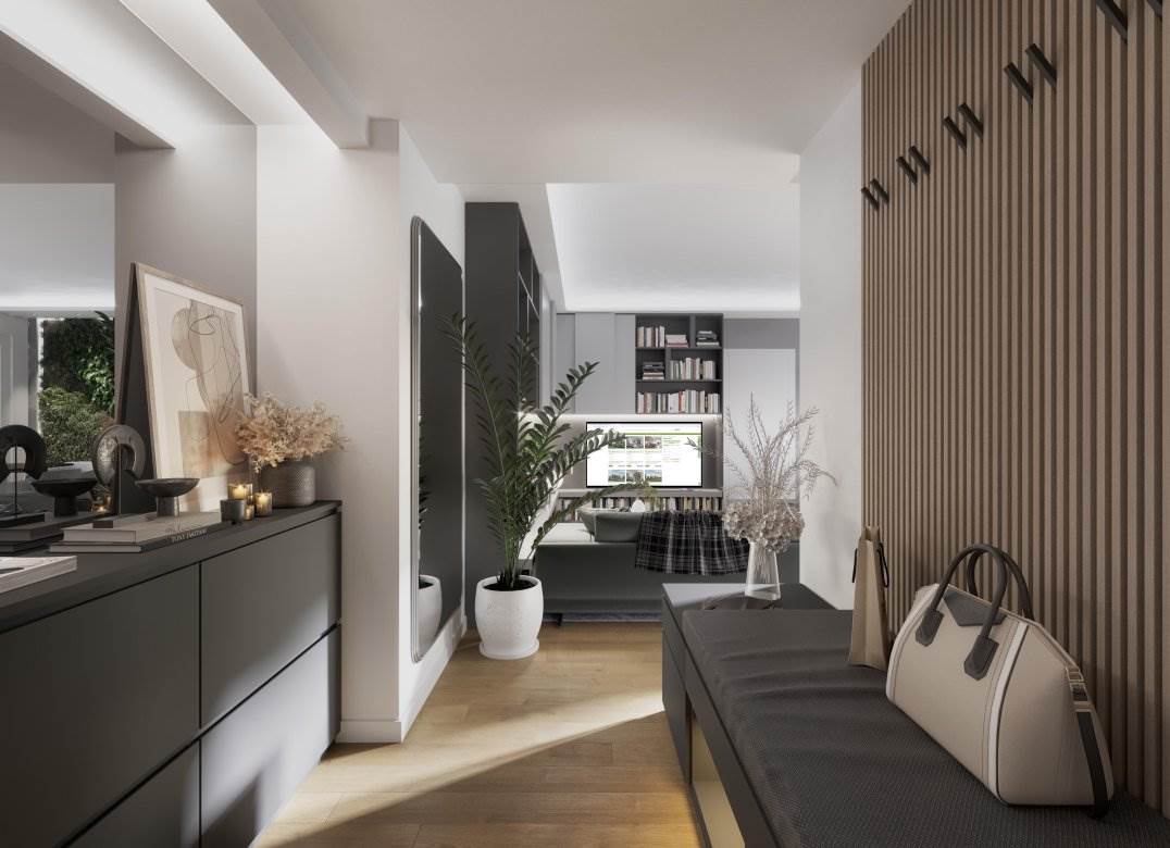 LOMAZZO NUOVO TRILOCALE CON GIARDINO E BOX