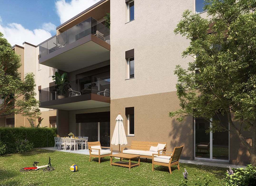 LOMAZZO NUOVO TRILOCALE CON GIARDINO E BOX