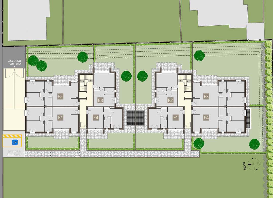 LOMAZZO NUOVO TRILOCALE CON GIARDINO E BOX