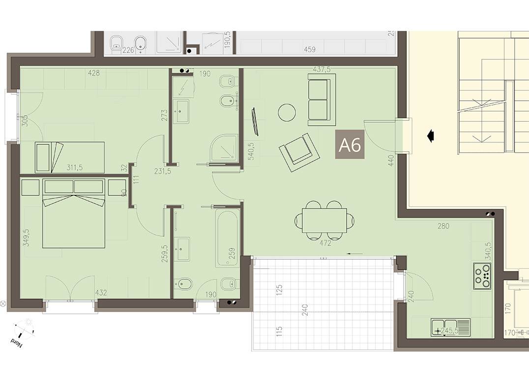 MOZZATE TRILOCALE CON TERRAZZO E BOX