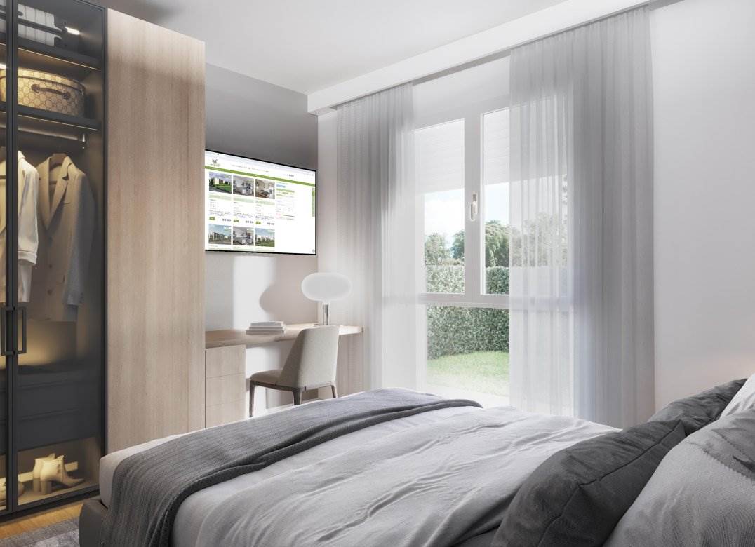 GUANZATENUOVO TRILOCALE CON GIARDINO E BOX DOPPIO