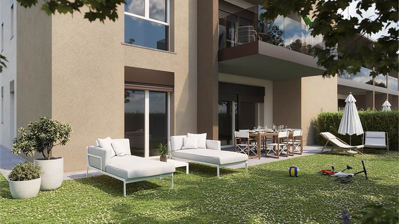 GUANZATENUOVO TRILOCALE CON GIARDINO E BOX DOPPIO