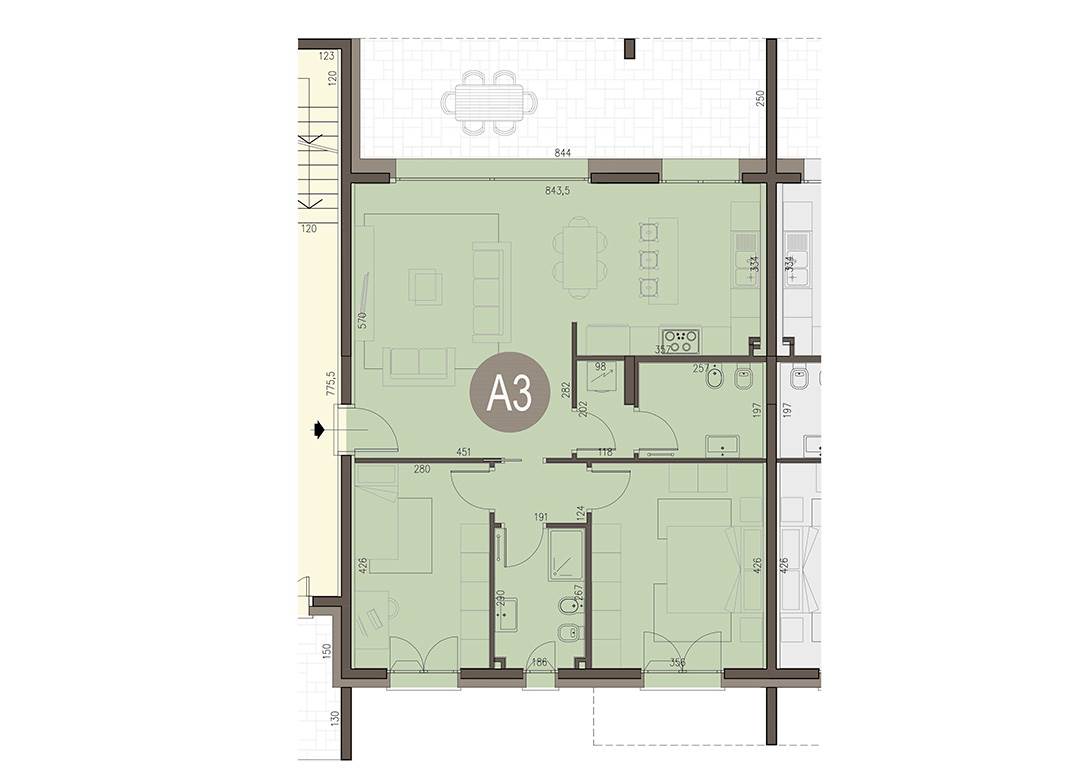 GUANZATENUOVO TRILOCALE CON GIARDINO E BOX DOPPIO