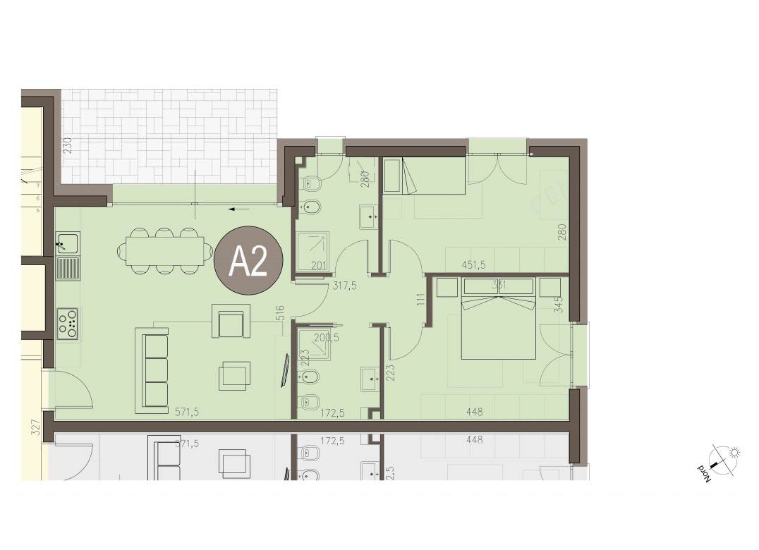 VILLA GUARIA NUOVO TRILOCALE CON GIARDINO