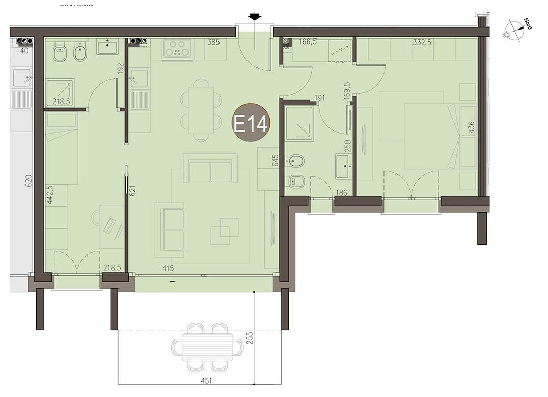 BIZZARONE NUOVO TRILOCALE CON TERRAZZO