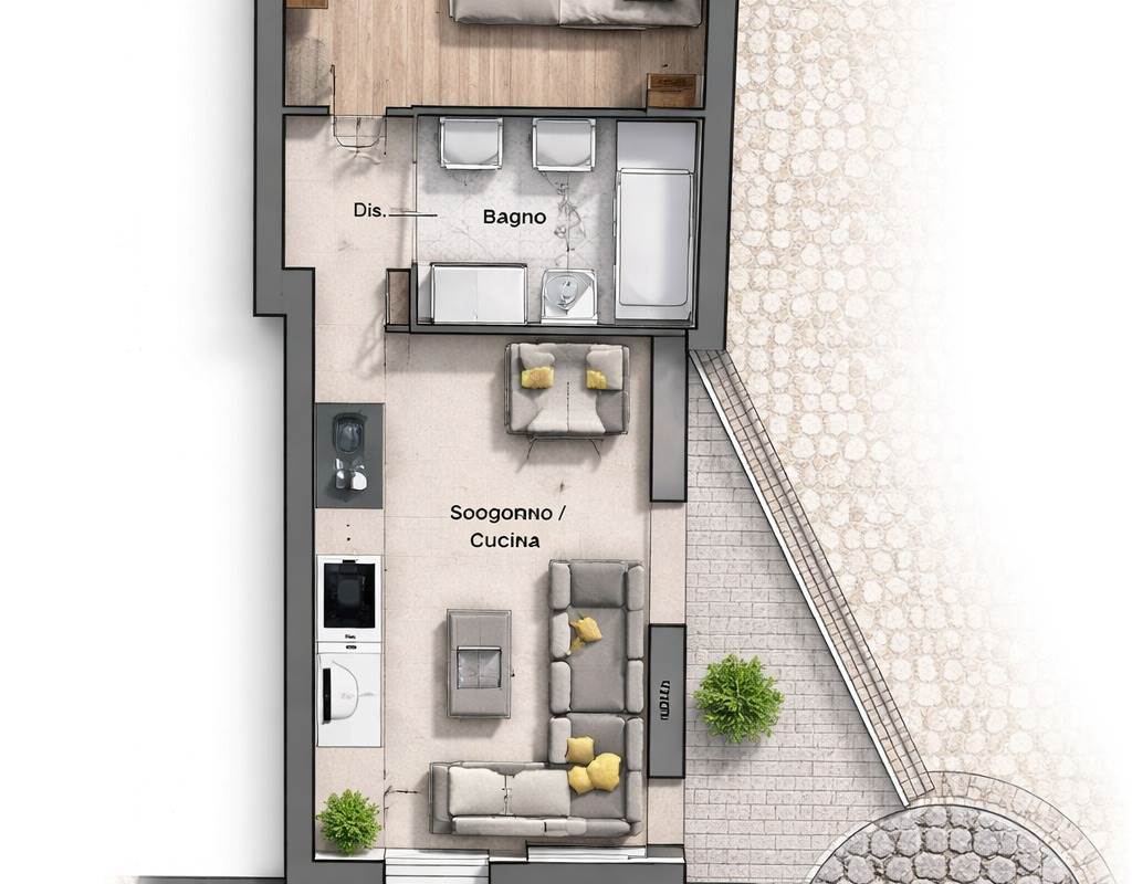 GUANZATE AMPIO BILOCALE ARREDATO A NUOVO A REDDITO 