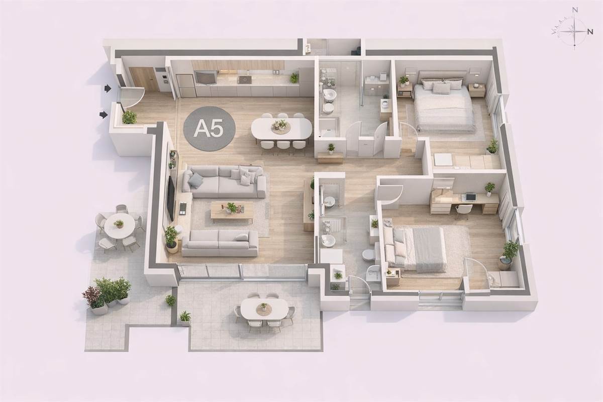 OLGIATE COMASCO NUOVO TRILOCALE CON TERRAZZO E BOX DOPPIO