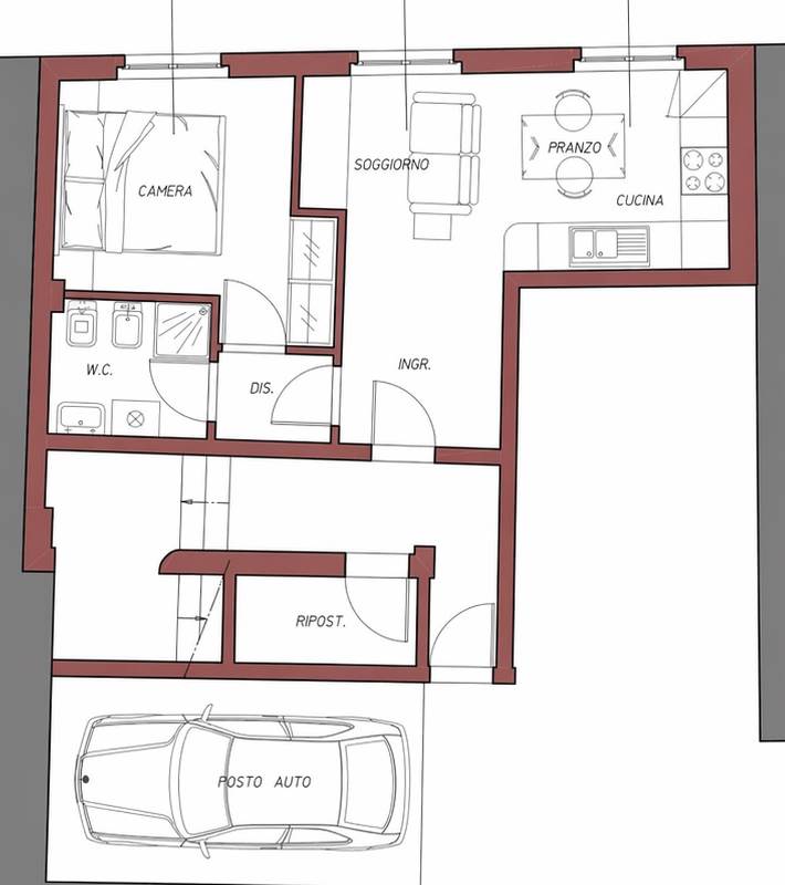 LOMAZZO MANERA NUOVO BILOCALE  IN CORTE CON POSTO AUTO