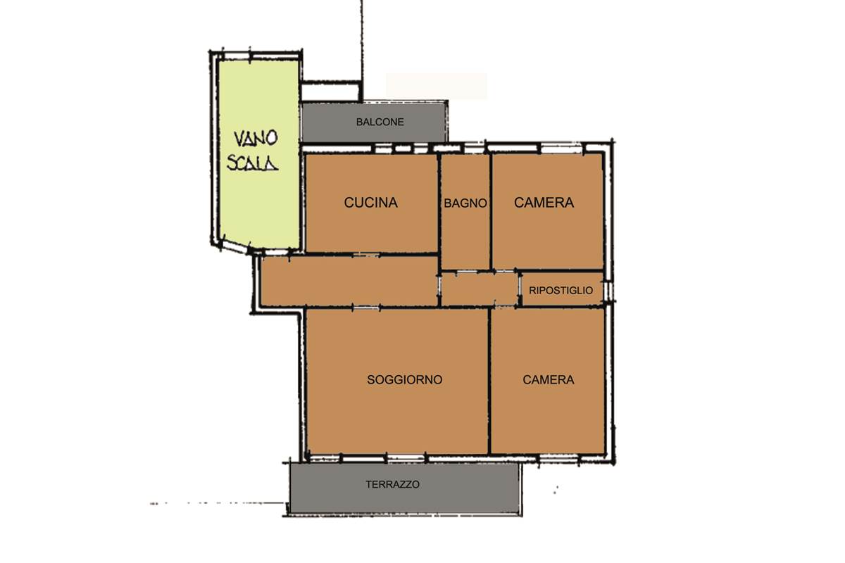 Ampio Trilocale con box a Muggiò