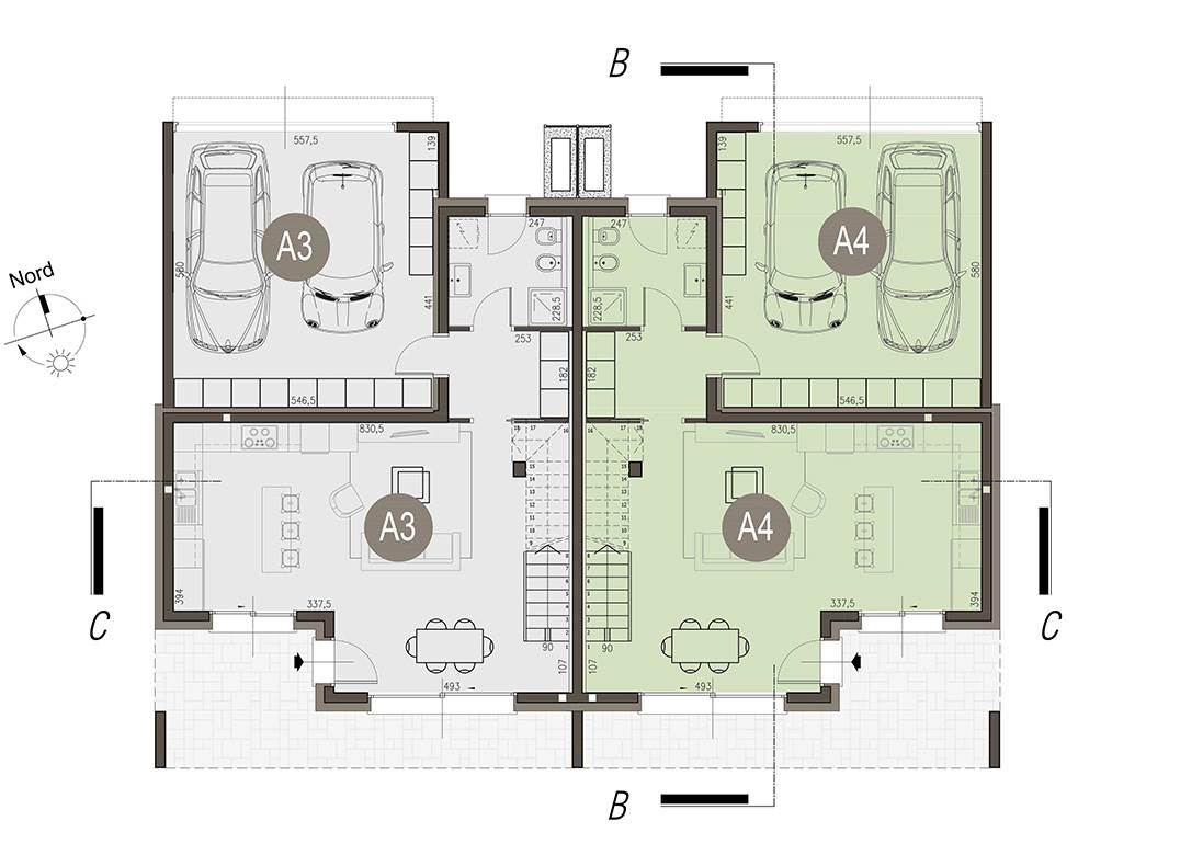 Moderna Villa Bifamiliare con Giardino Privato