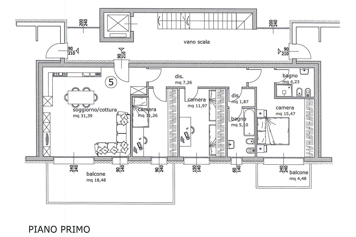 quadrilocale vista milano