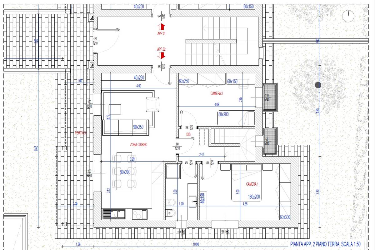 Trilocale con giardino, taverna e box doppio