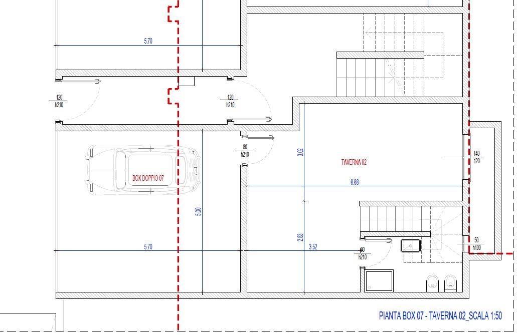 Trilocale con giardino, taverna e box doppio