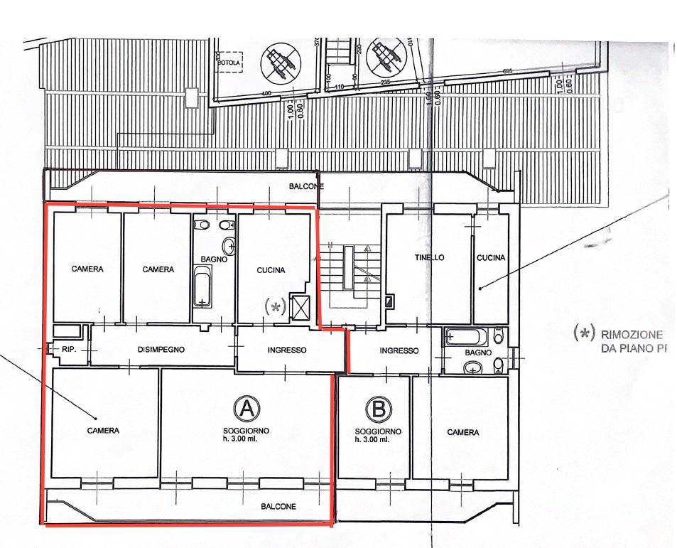 Quadrilocale con box e sottotetto