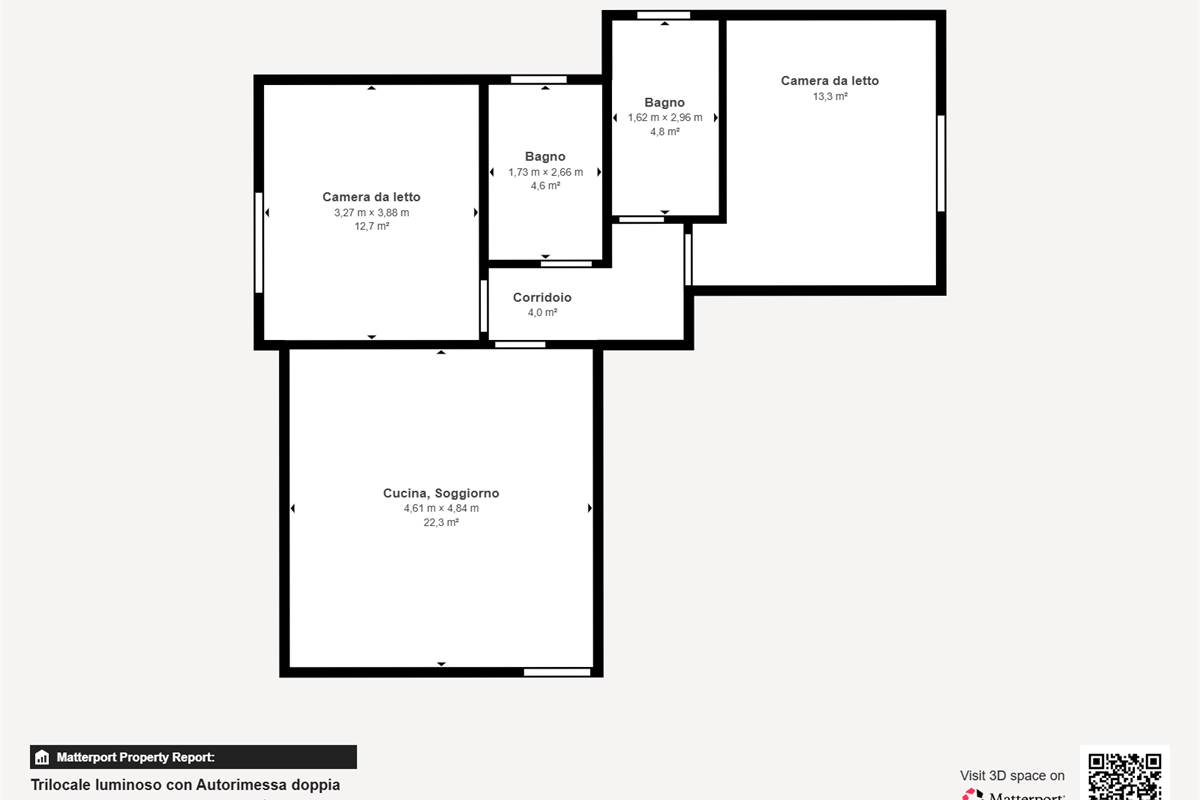 Trilocale luminoso con autorimessa doppia a Bregnano
