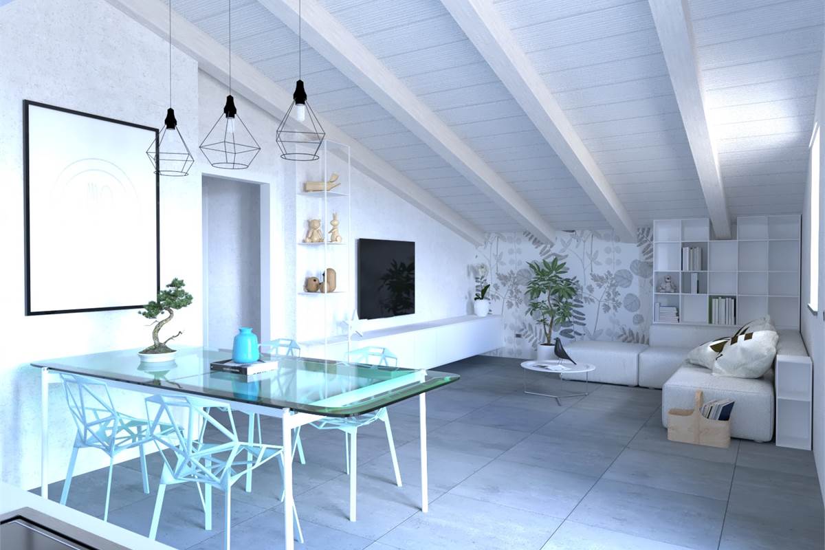 Render soggiorno cucina 