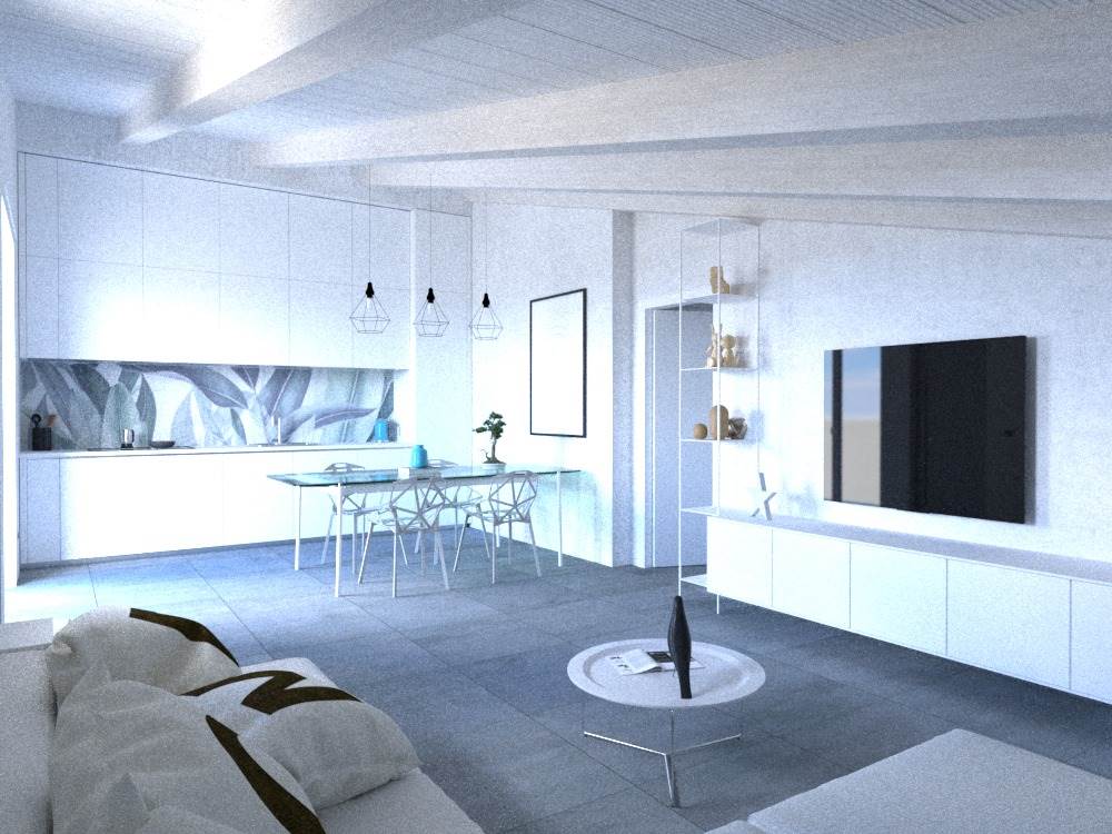 Render soggiorno cucina