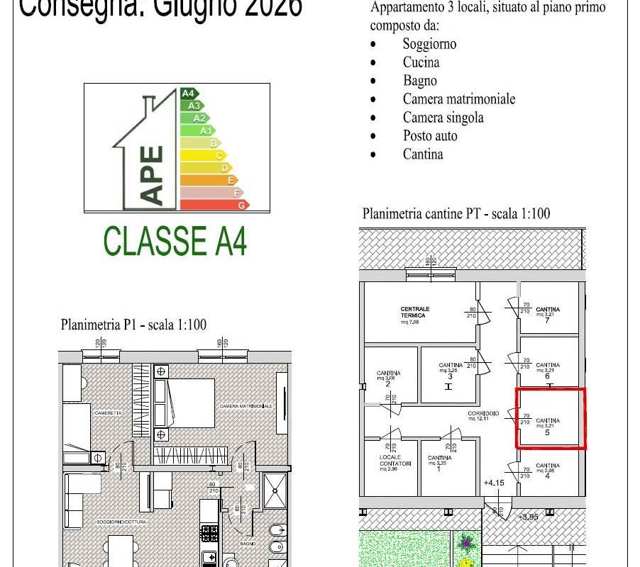 CANTU' nuovi TRILOCALI con cantina e posto auto