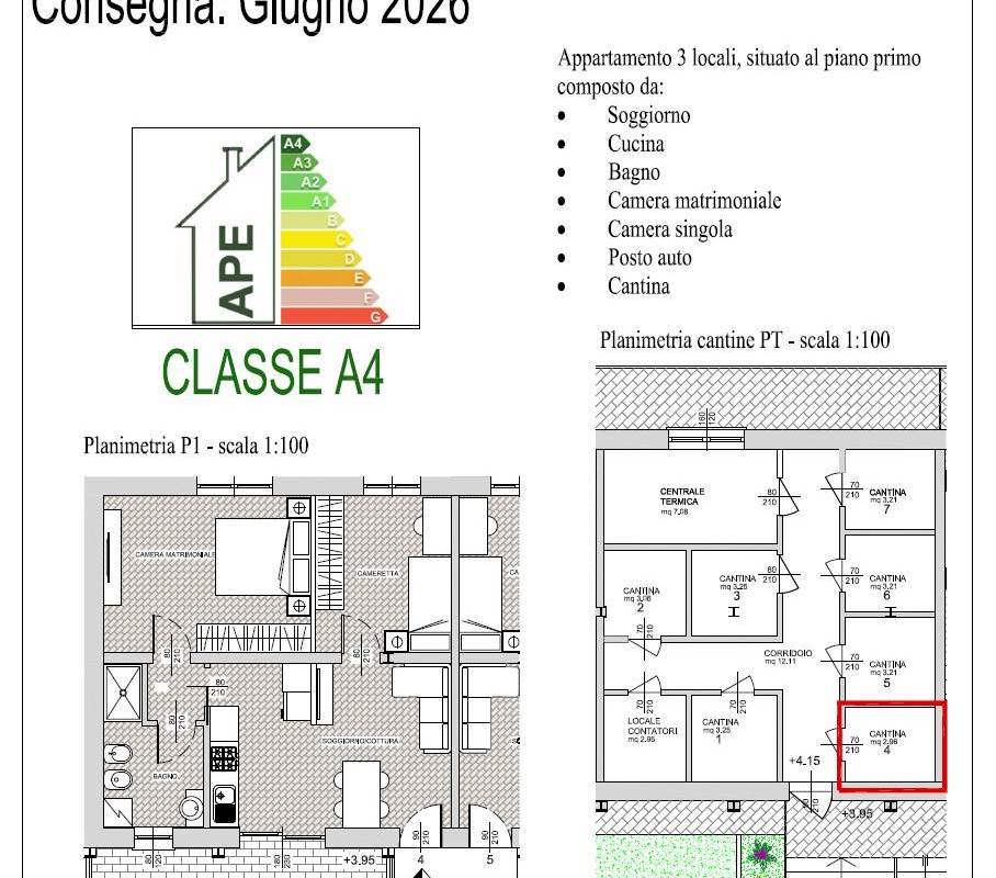 CANTU' nuovi TRILOCALI con cantina e posto auto