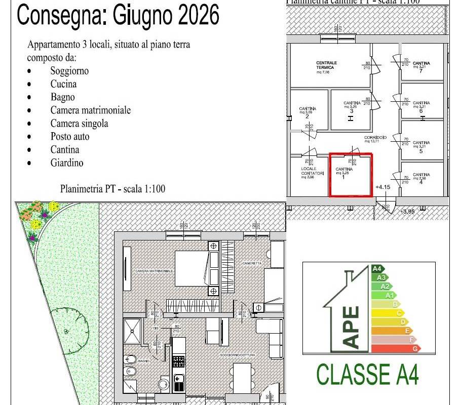 CANTU' nuovi TRILOCALI con giardino e posto auto