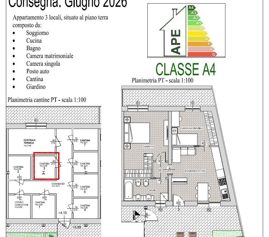 CANTU' nuovi TRILOCALI con giardino e posto auto