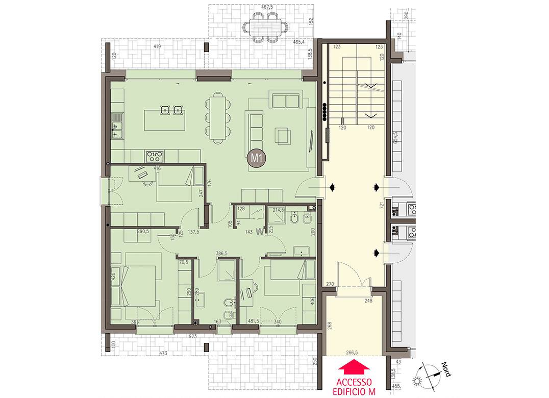 Nuovo quadrilocale con giardino con BOX incluso