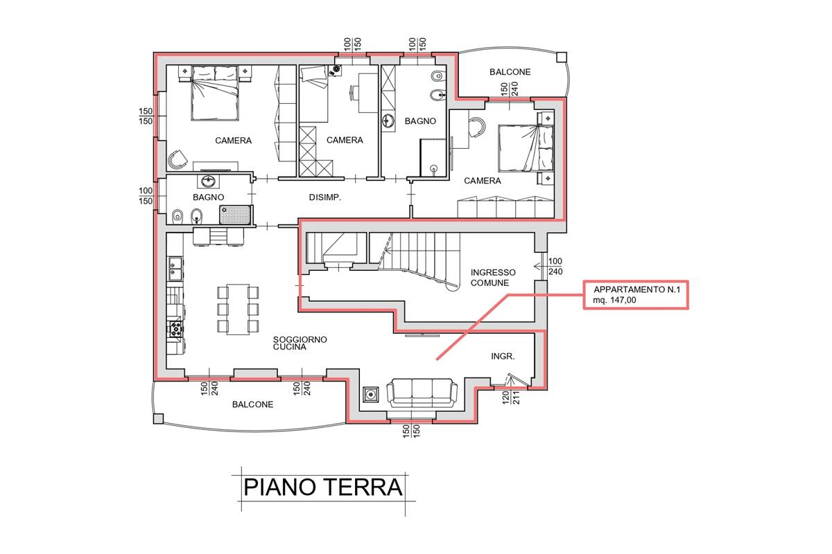 Villa con giardino adatta a più nuclei familiari