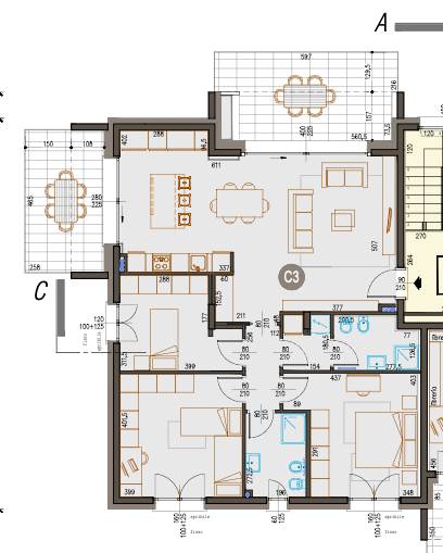 Nuovo quadrilocale con due terrazzi